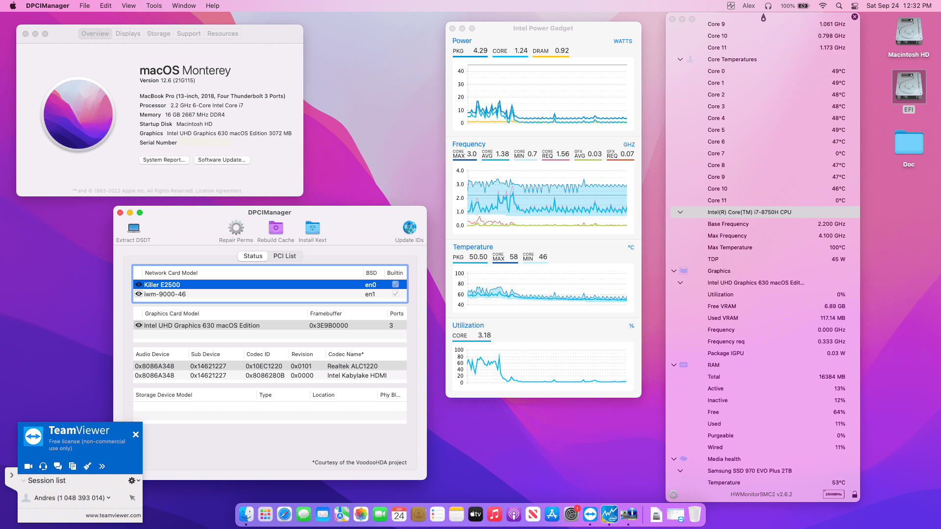 Success Hackintosh macOS Monterey 12.6 Build 21G115 in MSI Gaming GS65 Stealth Thin 8RE-050US